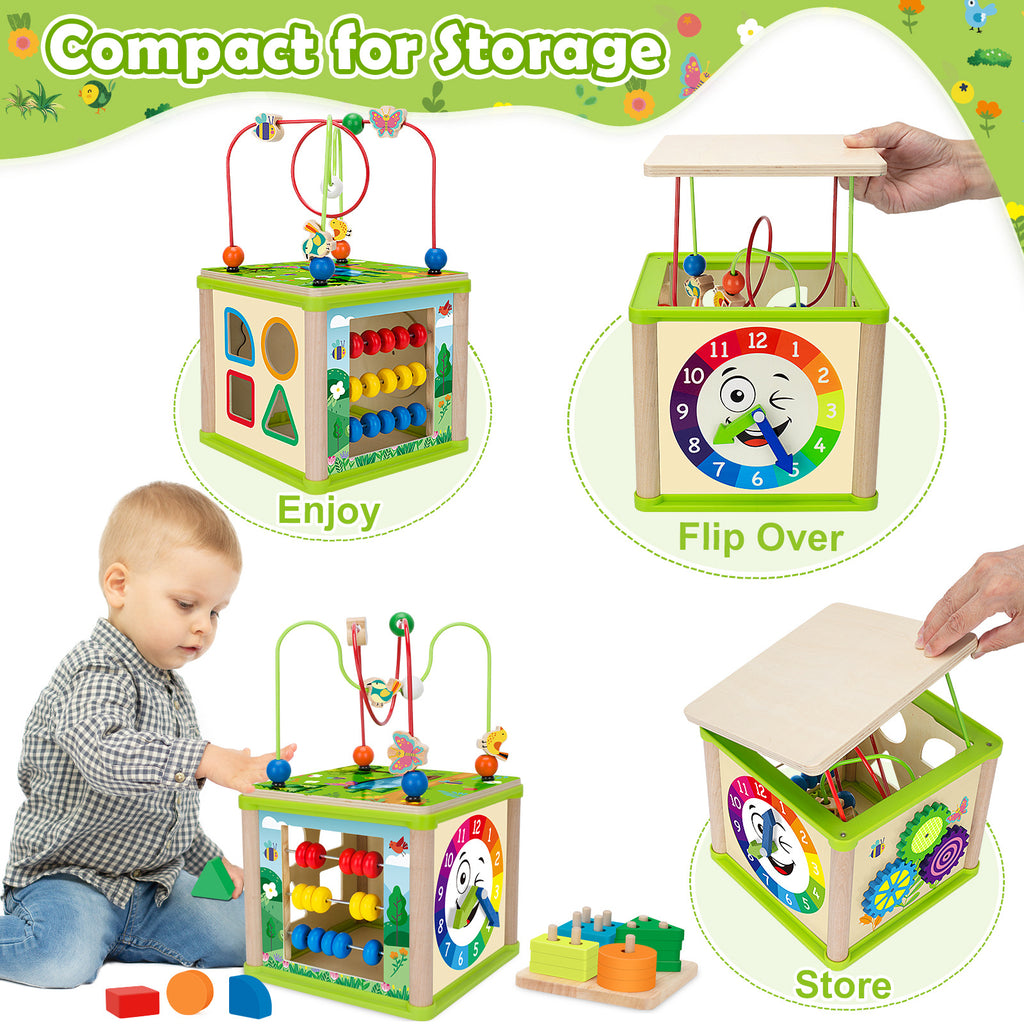 Infant and toddler bead maze toy, 0-3 years old, multi-functional educational toy box, Montessori early education baby building block stacking.